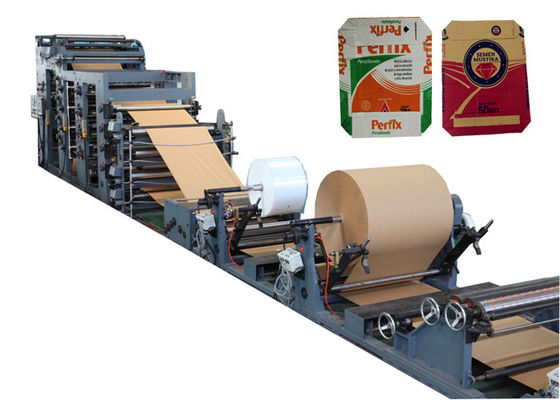 Multi Wall Kraft Paper Bag Making Machine Full - Automatic With Step / Flat Cut